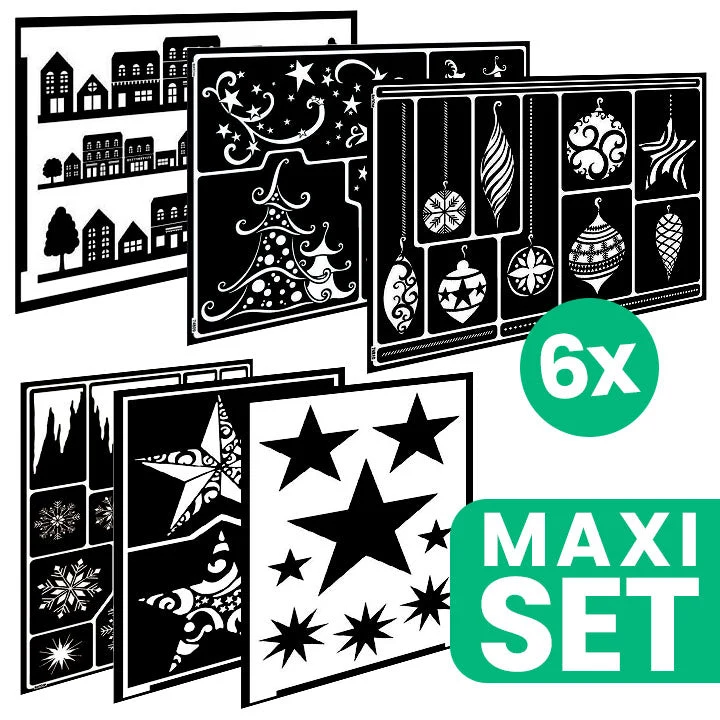 Christmas Motif Painting Stencil Set, Set of 6