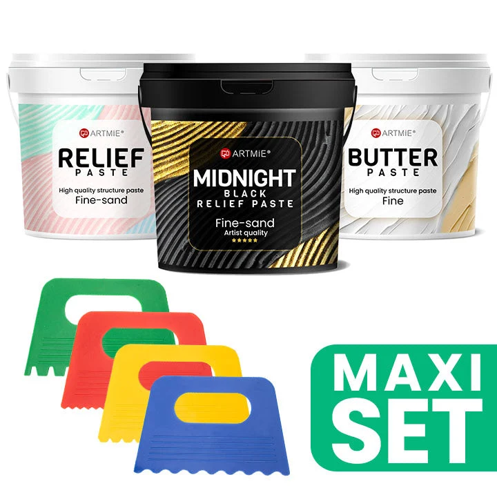 ARTMiE Texture Paste and Spatula Set, Various Types