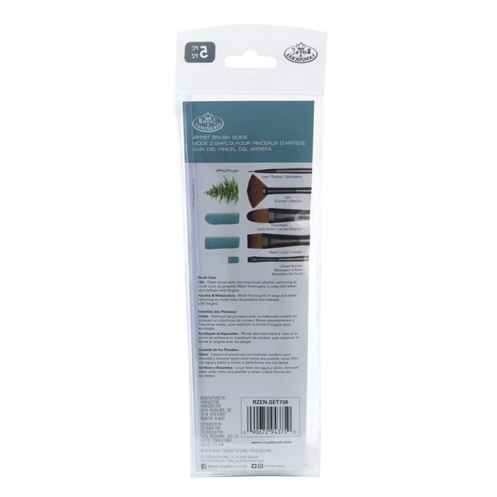 Royal and Langnickel Zen 73 Set of Various Brushes, Set of 5