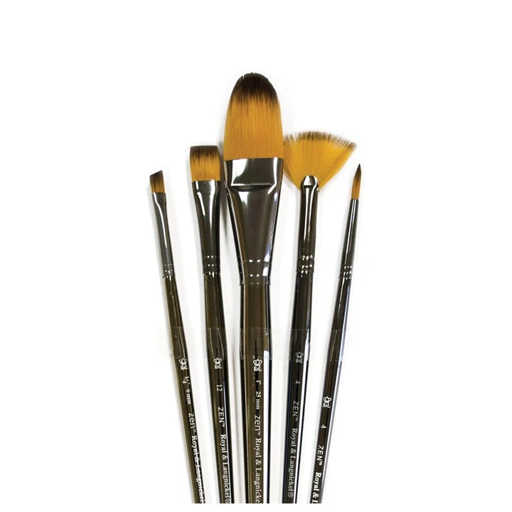 Royal and Langnickel Zen 73 Set of Various Oval Brushes, Set of 5