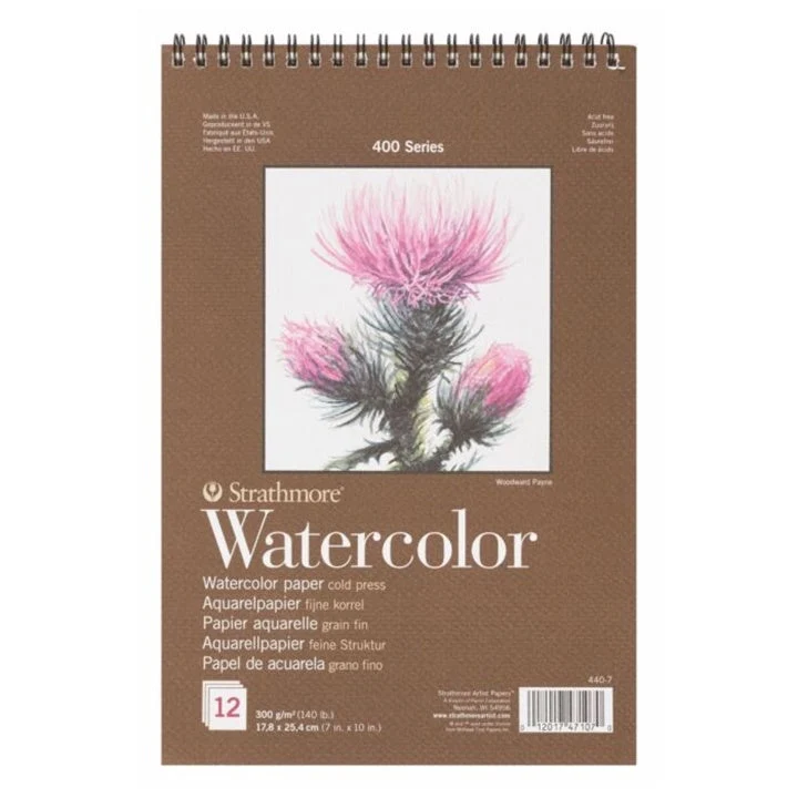 Strathmore Spiral-Bound Watercolor Pad, 12 Sheets