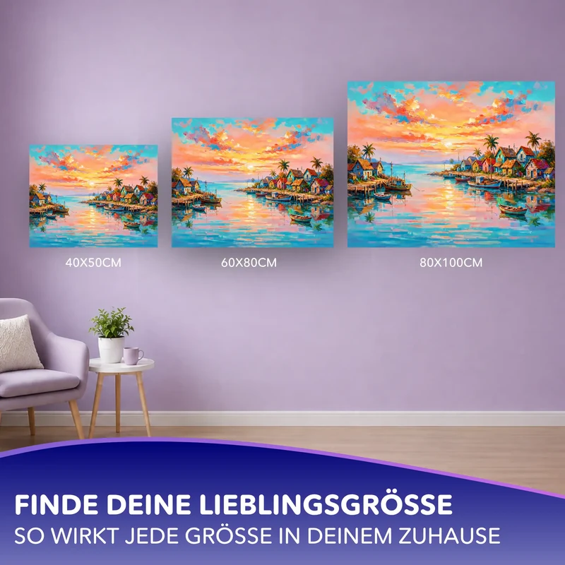 Malen nach Zahlen - Sonne überm Strand