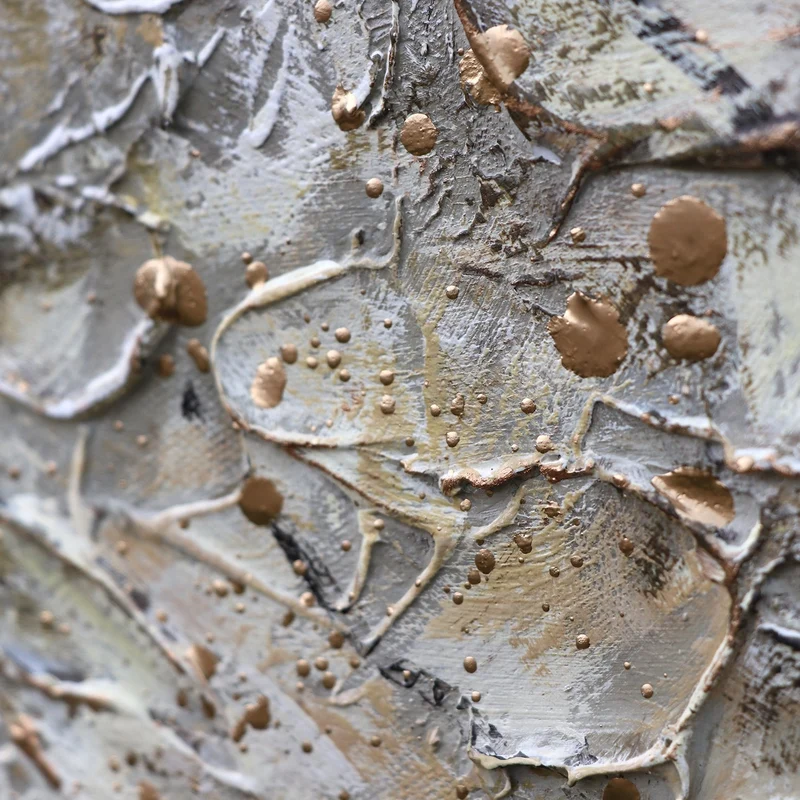 Gemalte Bilder Landschaft "Goldbaum" mit Rahmen moderne Bilder