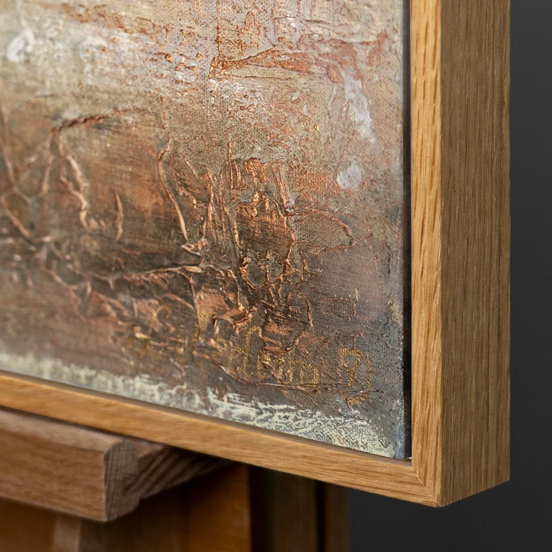 Gemalte Bilder Landschaft "Goldbaum" mit Rahmen moderne Bilder