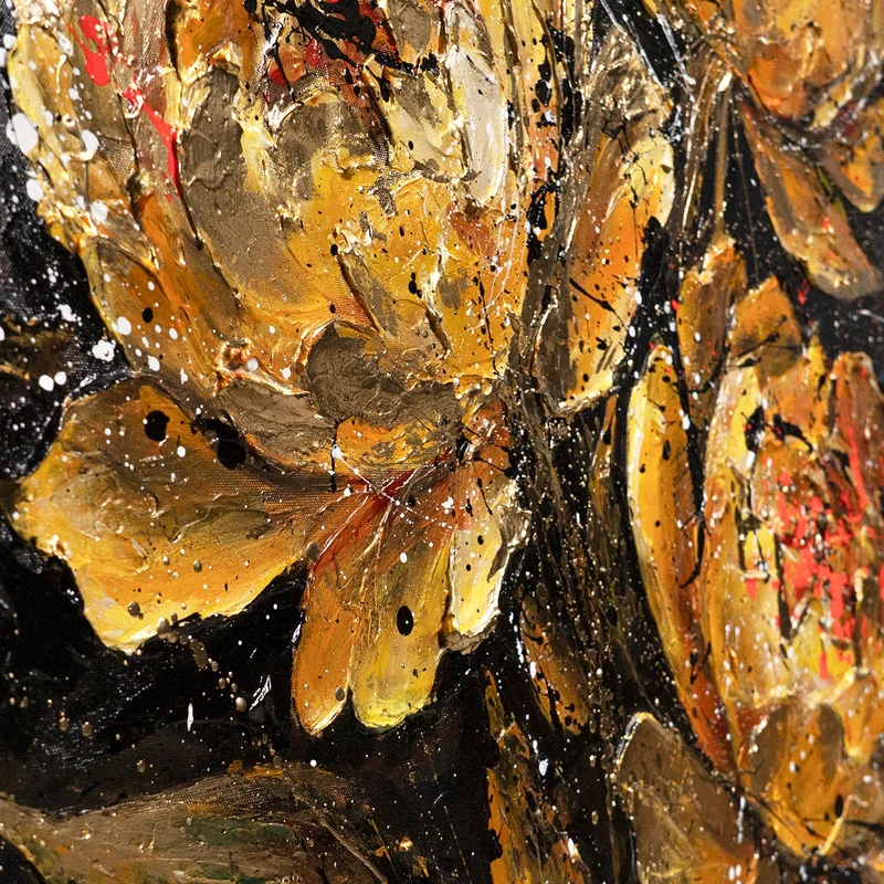 Handgemaltes Acrylbild "Samtiger Glanz" mit Goldakzenten