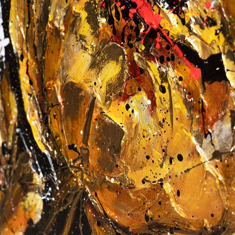 Handgemaltes Acrylbild "Samtiger Glanz" mit Goldakzenten