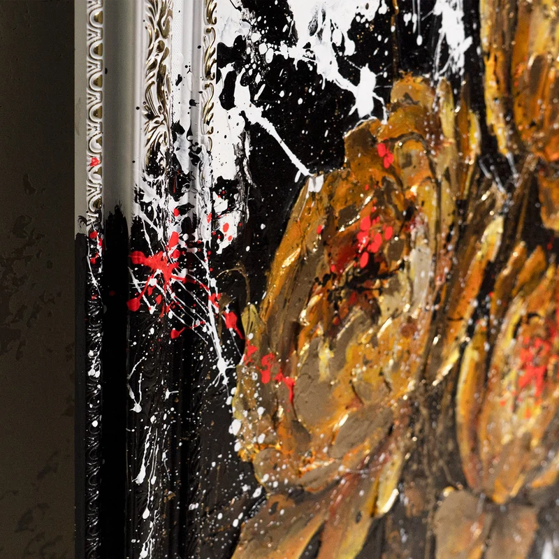 Handgemaltes Acrylbild "Samtiger Glanz" mit Goldakzenten