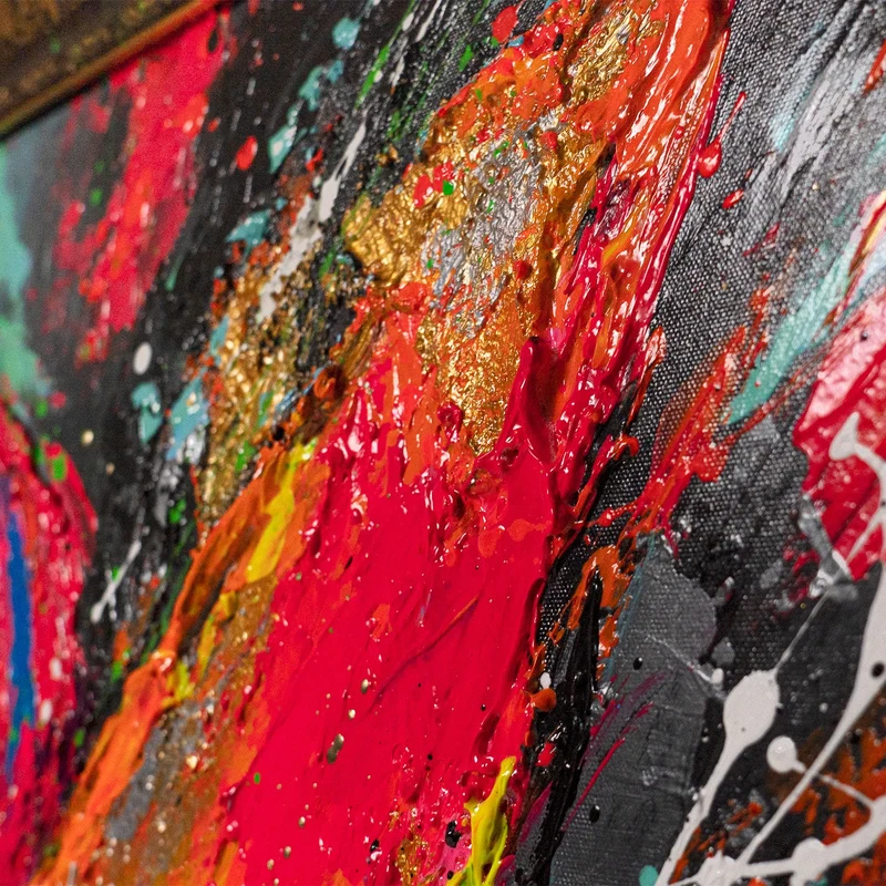Modernes handgemaltes Acrylbild "Kraft der Blüte"