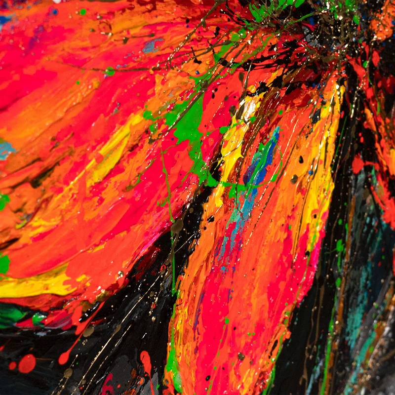 Modernes handgemaltes Acrylbild "Kraft der Blüte"