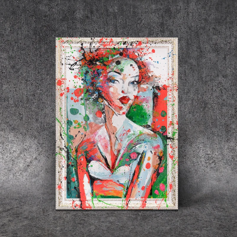 Handgemaltes Acrylbild "Im Rhythmus der Farben" – Modernes Gesicht