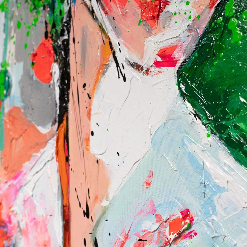 Handgemaltes Acrylbild "Im Rhythmus der Farben" – Modernes Gesicht