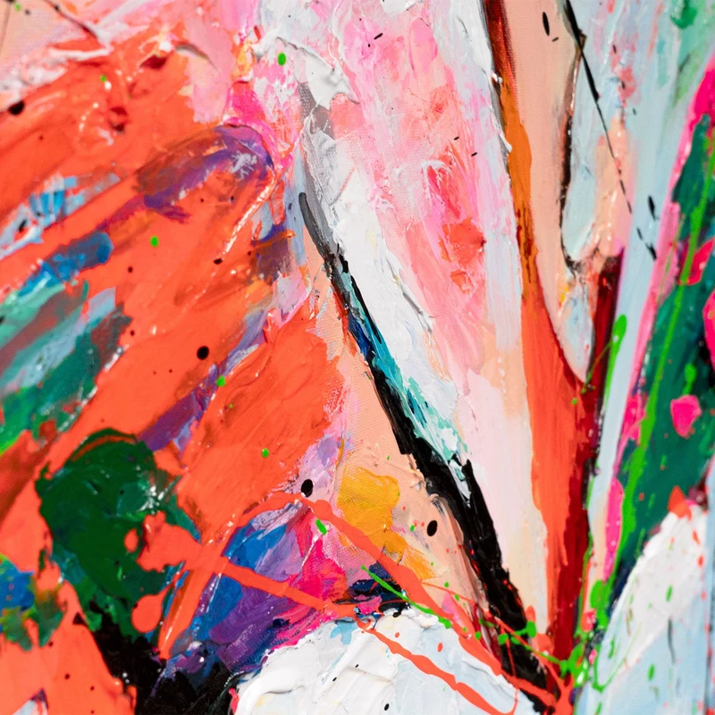 Handgemaltes Acrylbild "Im Rhythmus der Farben" – Modernes Gesicht