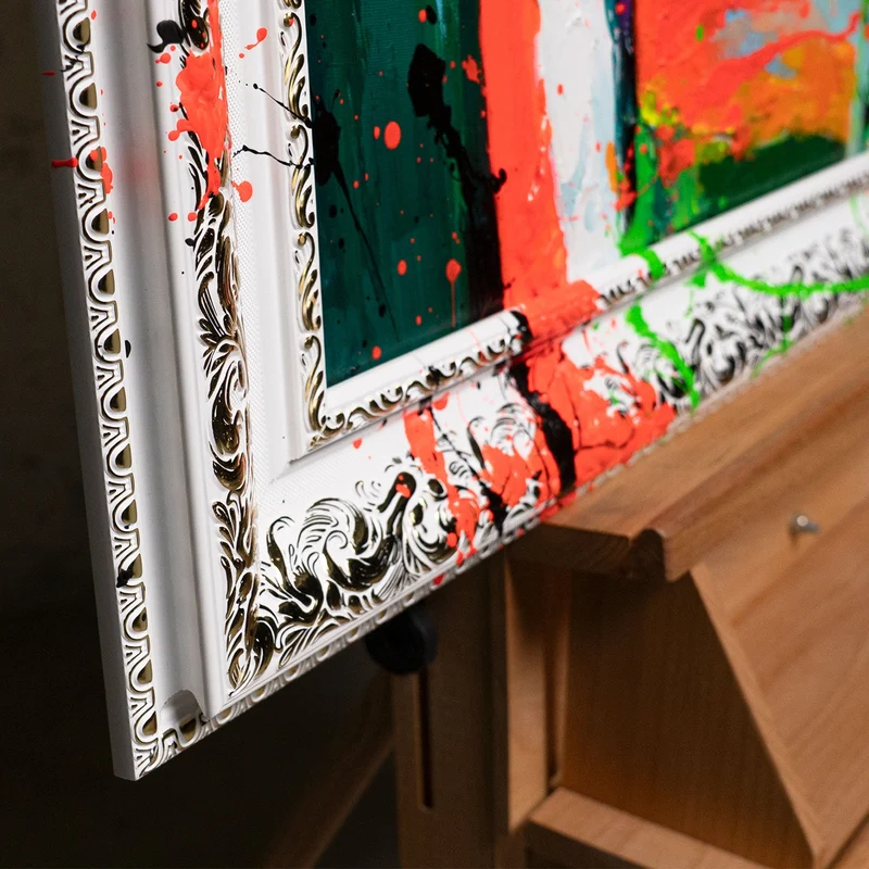 Handgemaltes Acrylbild "Im Rhythmus der Farben" – Modernes Gesicht
