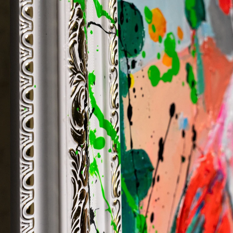 Handgemaltes Acrylbild "Im Rhythmus der Farben" – Modernes Gesicht