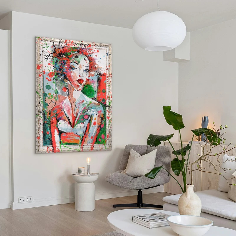 Handgemaltes Acrylbild "Im Rhythmus der Farben" – Modernes Gesicht