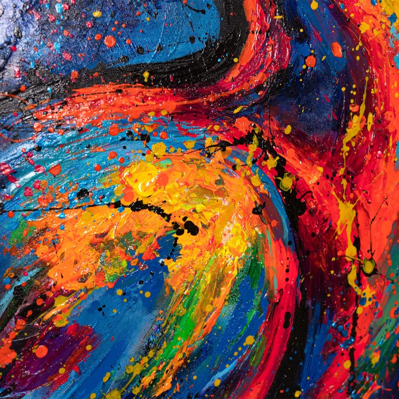 Handgemaltes abstraktes Acrylbild "Farbrhythmus"