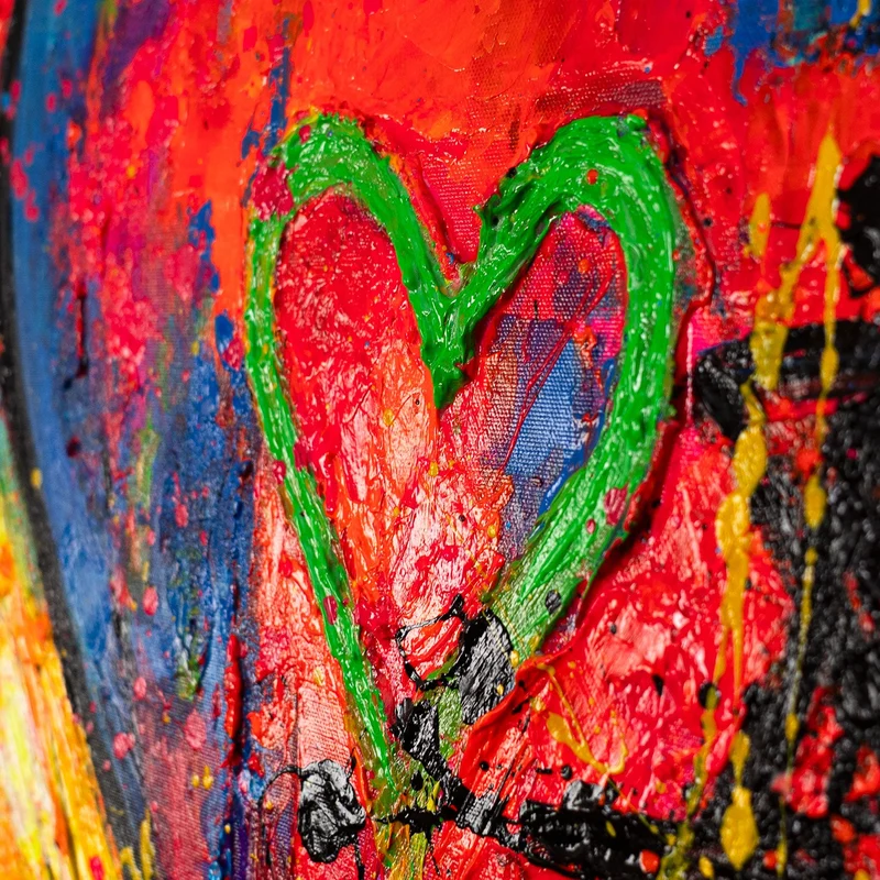 Handgemaltes abstraktes Acrylbild "Farbrhythmus"