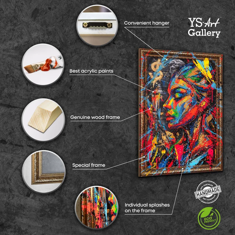Handgemaltes Acrylbild "Muse der Stadt" – Moderne Wandkunst