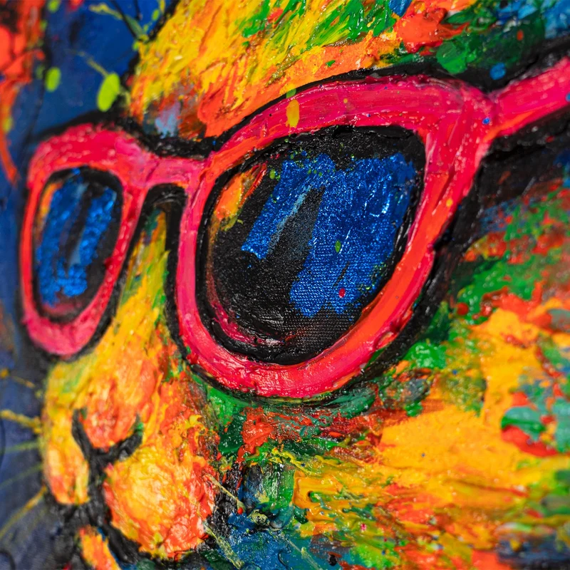 Handgemaltes Acrylbild "Party Hase" – Moderne Pop-Art Kunst
