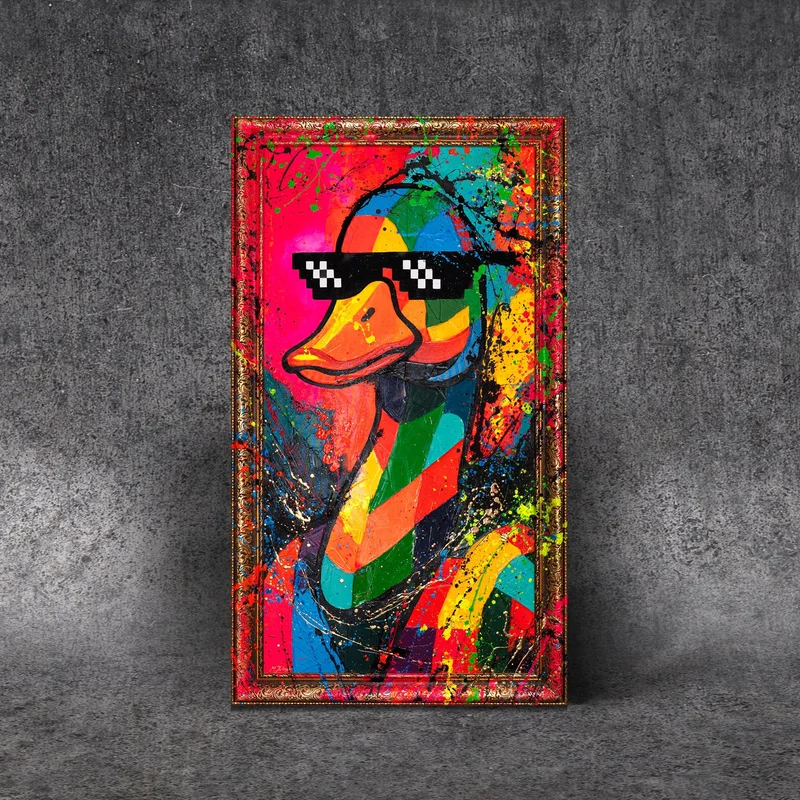 Handgemaltes Acrylbild "Entchen Vibe" – Exklusive Pop-Art