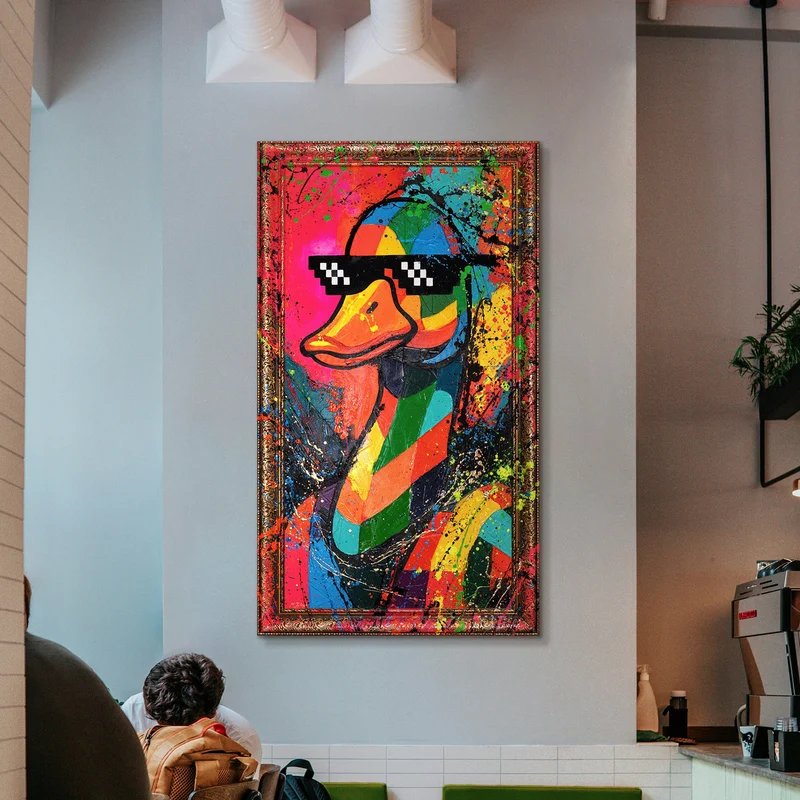 Handgemaltes Acrylbild "Entchen Vibe" – Exklusive Pop-Art