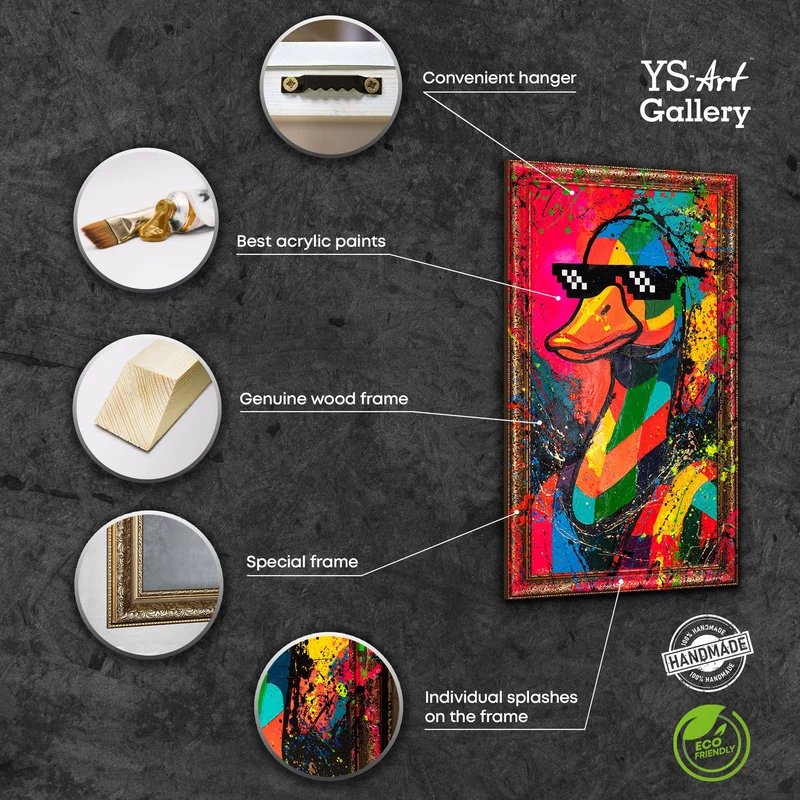 Handgemaltes Acrylbild "Entchen Vibe" – Exklusive Pop-Art
