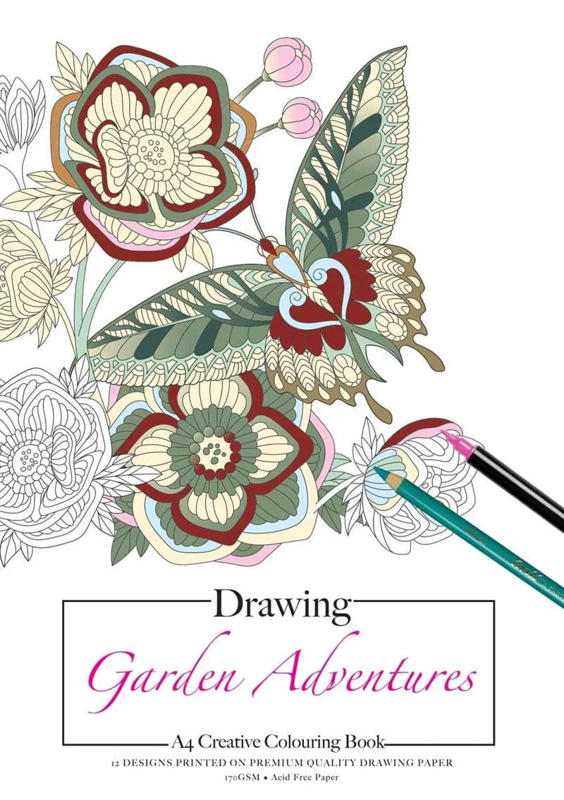 Jasart Drawing Colouring Book Garden Adventures