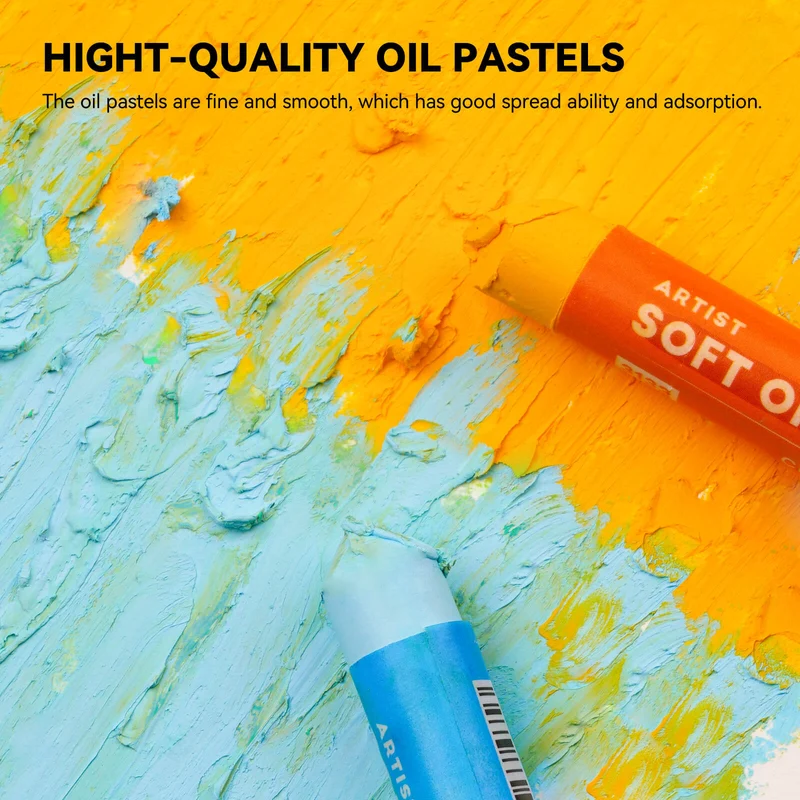 Arrtx 48 Colors Oil Pastels Smooth Drawing Pastel Set