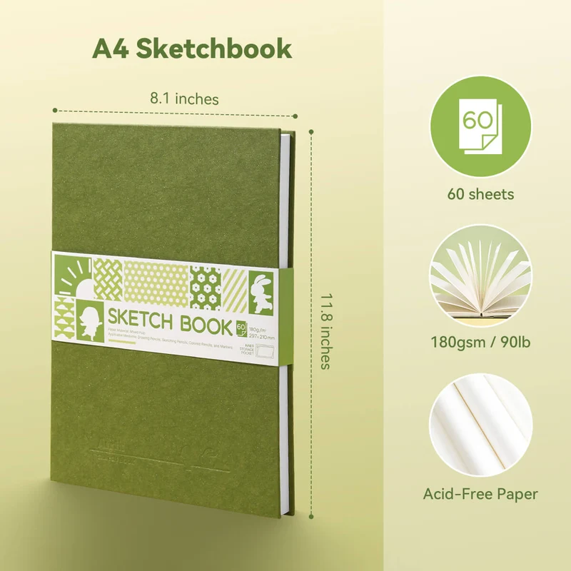 Arrtx Sketchbook A4 Artists Hardcover Drawing Paper