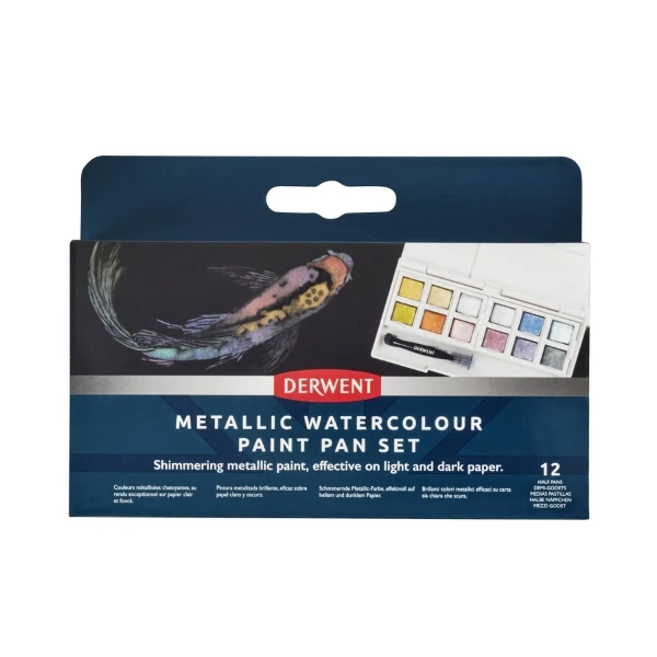 Derwent - Watercolour Paint Pan Metallic 12 Set