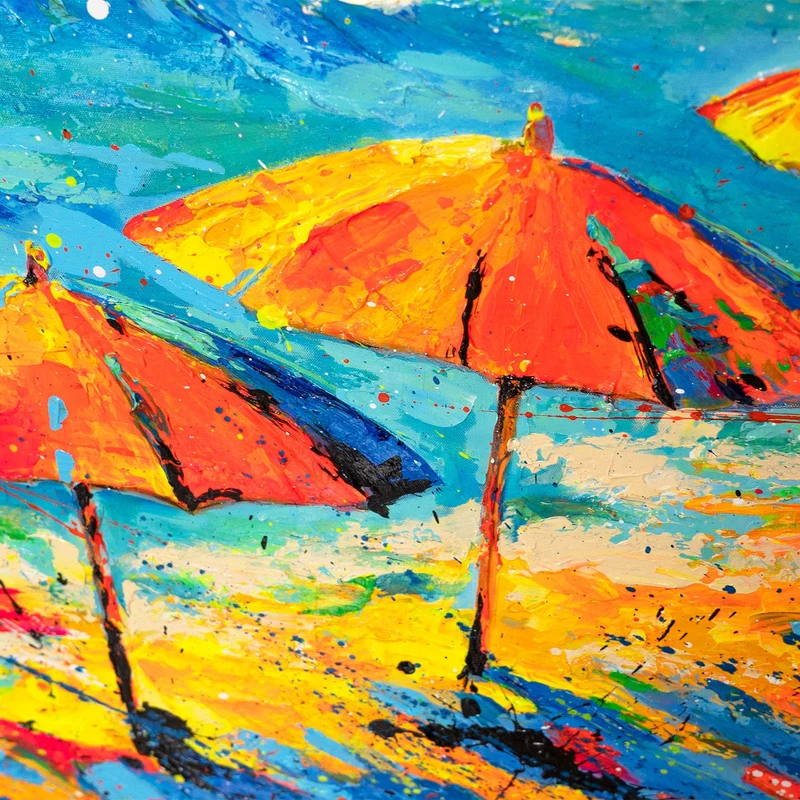 Handgemaltes abstraktes Acrylbild "Auf den Spuren der Sonne"