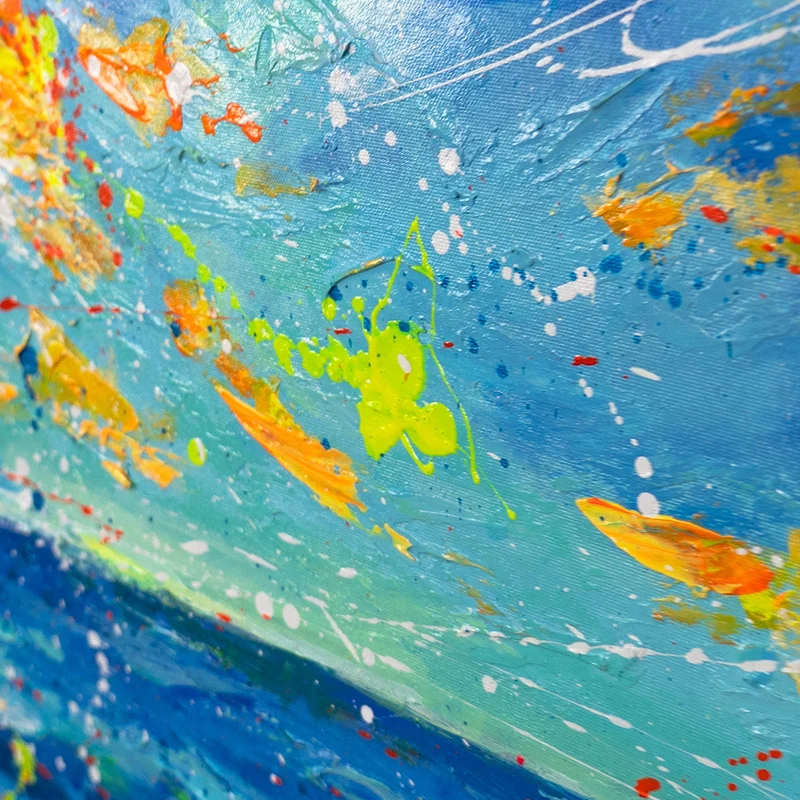 Handgemaltes abstraktes Acrylbild "Auf den Spuren der Sonne"