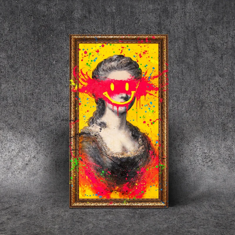 Handgemaltes Acrylbild "Madame" – Elegante Wandkunst