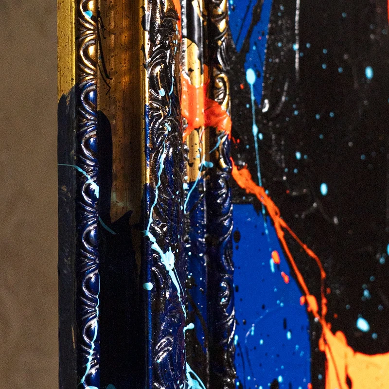 Handgemaltes Acrylbild "Dame in der Bar" – Moderne Wandkunst