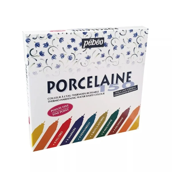 Pebeo - Porcelaine 150 Case 9x Ceramic Markers - Fine Point