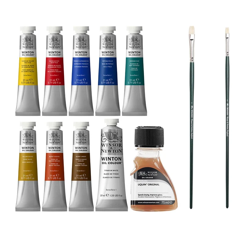 Winsor and Newton - Winton Oil Colour - 1x37ml, 8x21ml + Stuidio Set