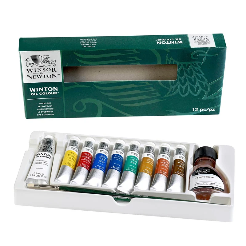Winsor and Newton - Winton Oil Colour - 1x37ml, 8x21ml + Stuidio Set