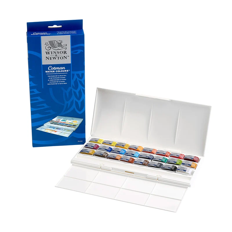 Winsor & Newton - Cotman - Watercolour Studio Set - 24 Whole Pans