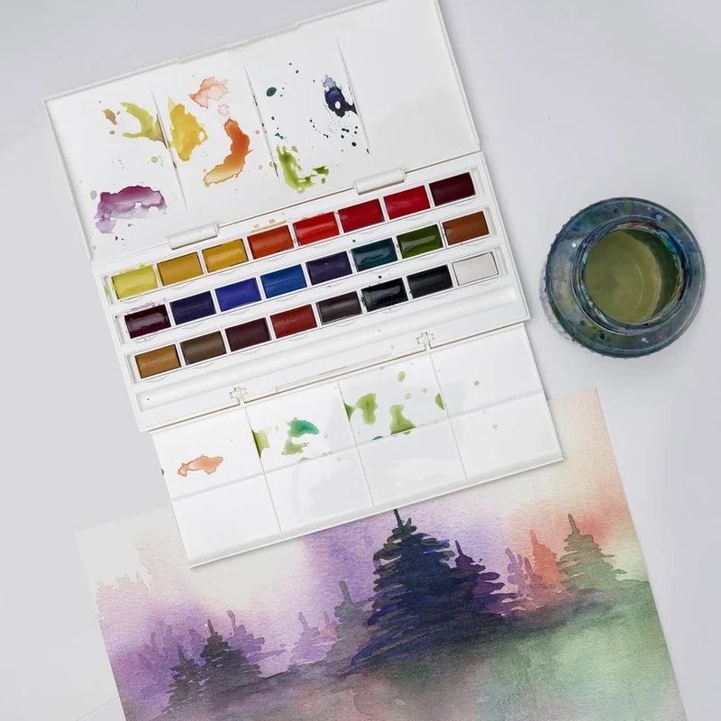 Winsor & Newton - Cotman - Watercolour Studio Set - 24 Whole Pans