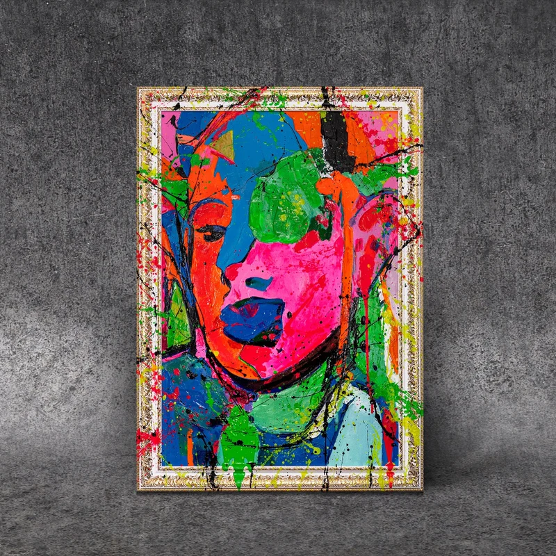 Handgemaltes Acrylbild "Emotion" – Moderne Porträtkunst