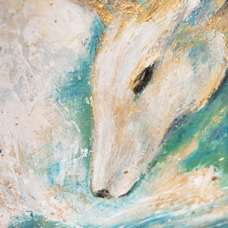 Handgemaltes Acrylbild "Mondwächter" – Mystische Tierkunst
