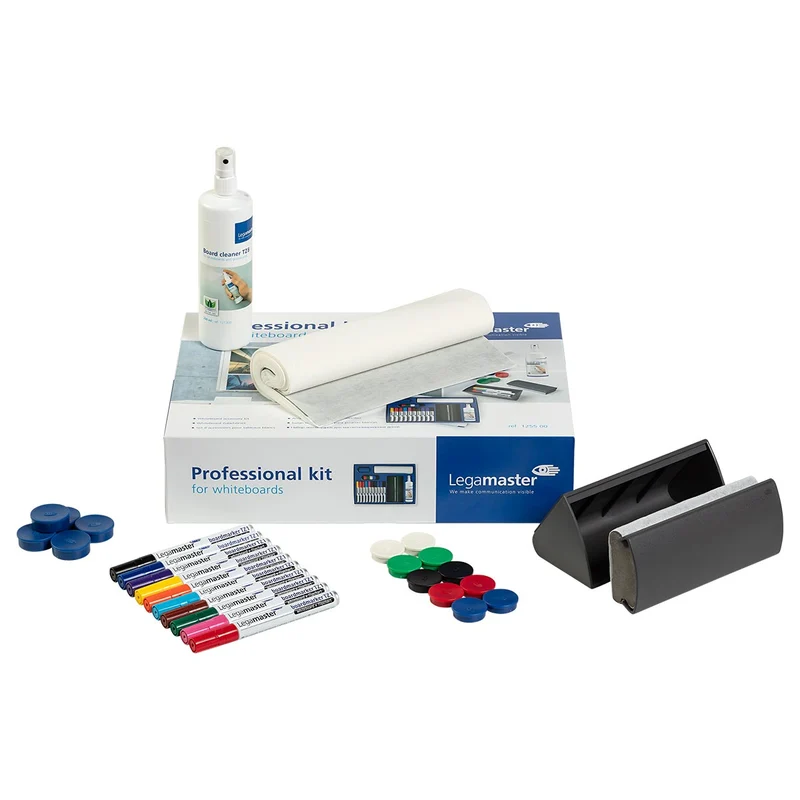 Legamaster - Professional Whiteboard Set - TZ1 Markers, Eraser, Magnets - 77 Piece