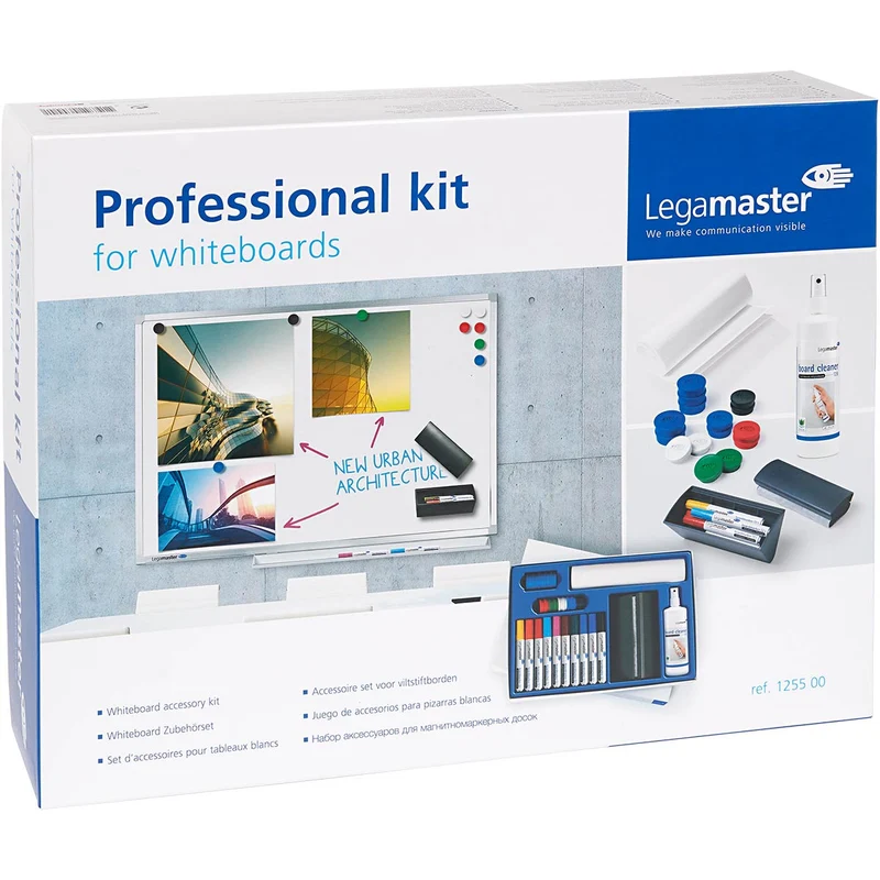 Legamaster - Professional Whiteboard Set - TZ1 Markers, Eraser, Magnets - 77 Piece