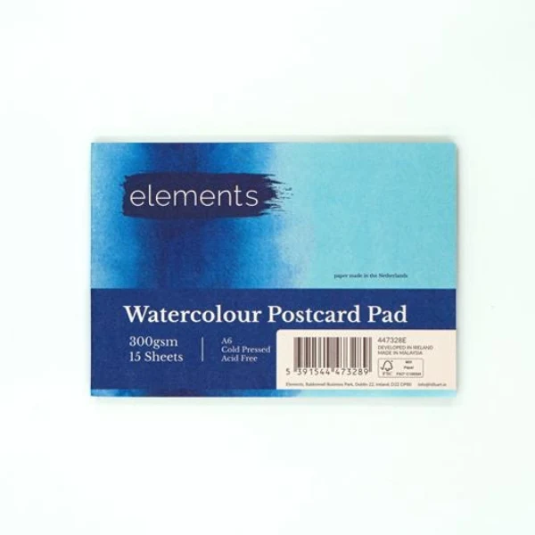 Elements - Watercolour Postcard - Cold Pressed CP - 300gsm - 15 Sheets - A6