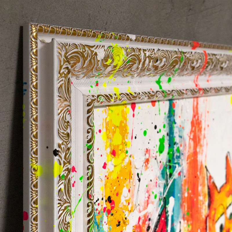 Handgemaltes Acrylbild "Katzen Farbe Spaß" – Moderne Pop-Art