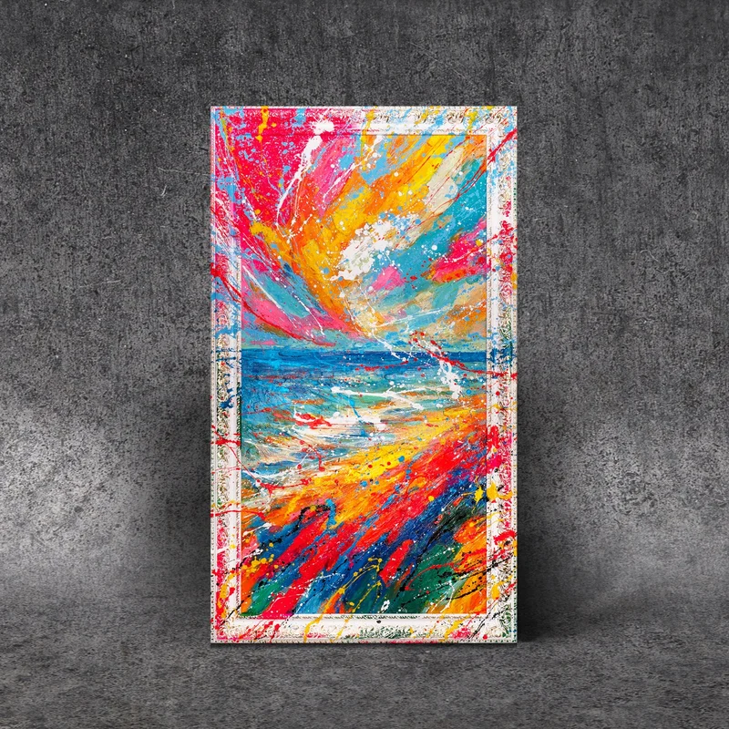 Handgemaltes Acrylbild "Glanz des Horizonts" – Moderne Abstraktion