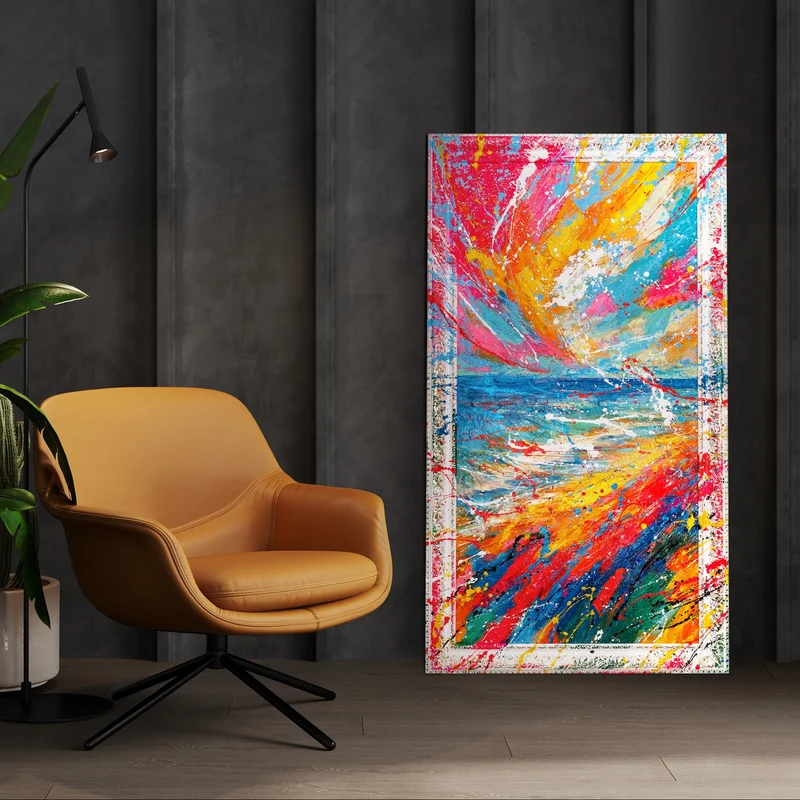 Handgemaltes Acrylbild "Glanz des Horizonts" – Moderne Abstraktion