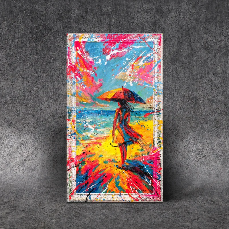 Handgemaltes Acrylbild "Sonne entgegen" – Strahlende Abstraktion
