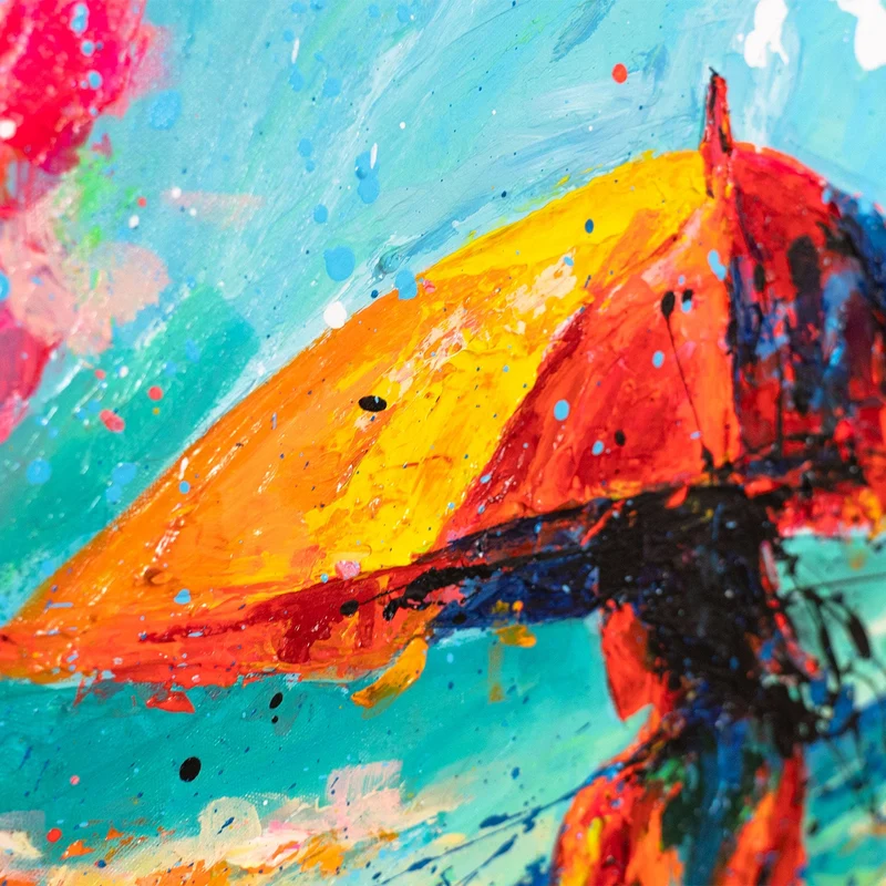 Handgemaltes Acrylbild "Sonne entgegen" – Strahlende Abstraktion
