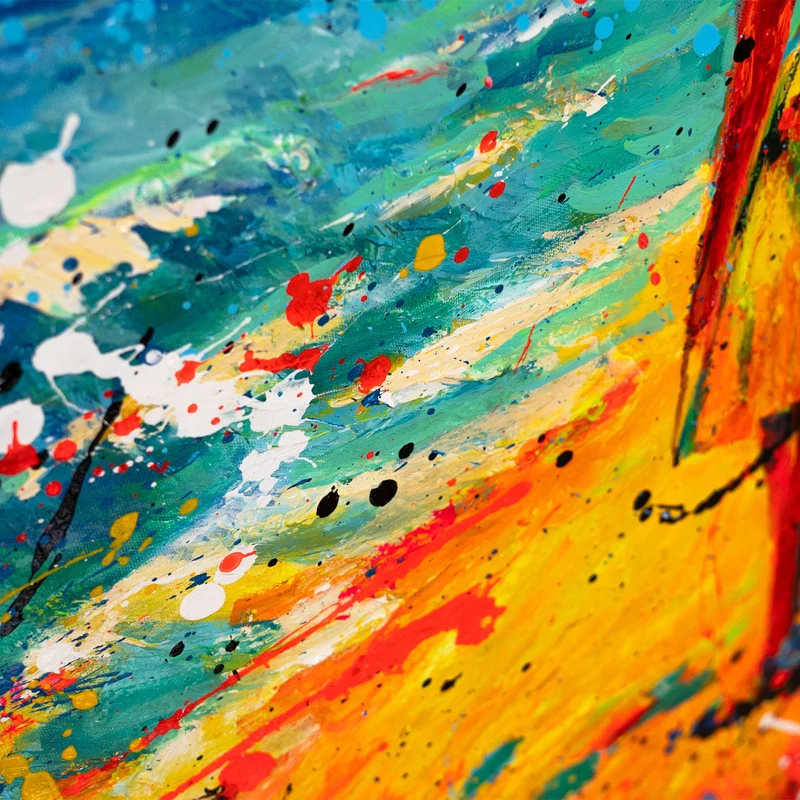 Handgemaltes Acrylbild "Sonne entgegen" – Strahlende Abstraktion